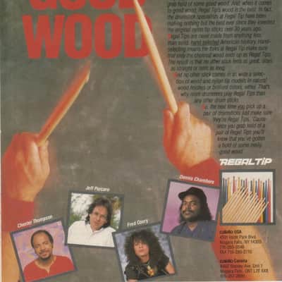Regal Tip Very Rare and Collectable Dennis Chambers signature drum sticks 1989-1994 - Classic hickory image 6