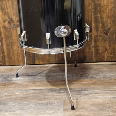 Vintage Rogers Big R 16x16 Floor Tom Black Wrap Late 1970s Granitone Interior USA Nice! image 6