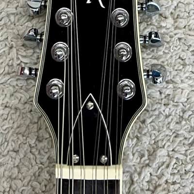 Luna ATHHBG12BLK Athena Semi-Hollow-Body 12 string Electric Guitar, Black image 5