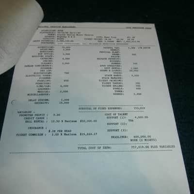 PRICE DROP! 1990 Signed Rush Concert Contract! Geddy Lee, Neil Peart, Alex Lifeson! RARE! image 5