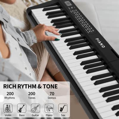 Digital Piano 88 Key Full Size Semi Weighted Electronic Keyboard Piano Set with Stand,Built-In Speakers,Electric Piano Keyboard with Sustain Pedal,Bluetooth,MIDI/USB/MP3 for Beginners Adults image 2