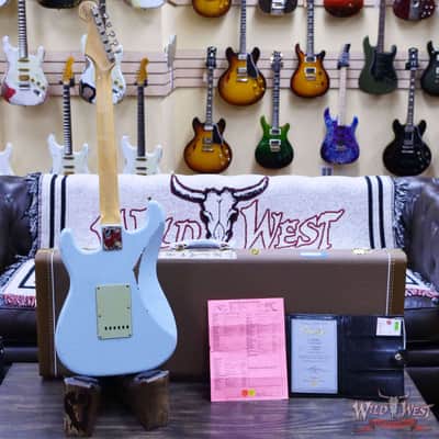 Fender Custom Shop 1962 Stratocaster Hand-Wound Pickups AAA Dark Rosewood Slab Board Relic Sonic Blue image 10