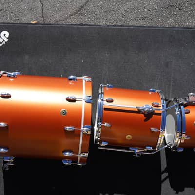 Gretsch USA Custom 3pc. Maple Shell Pack in Satin Copper Lqr. w/ 22"x22" Bass Drum and 13' Tom and 16'' Floor Tom image 4