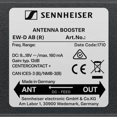 Sennheiser EW-D AB Inline Antenna Booster, Band R (520-608 MHz) image 2