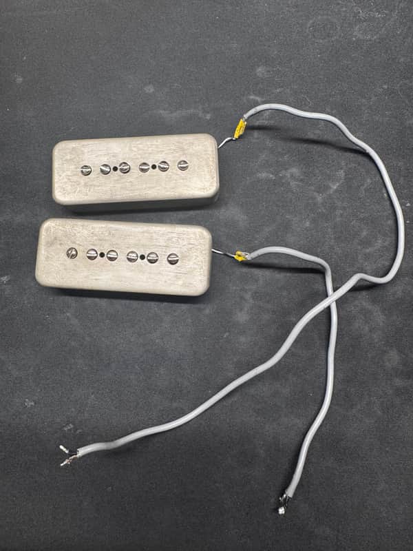 Lindy Fralin Hum-Cancelling P90 Noiseless Set - Aged Raw Nickel image 1