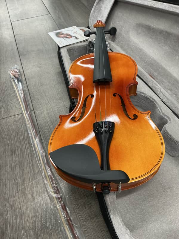 Violin Student level basswood violin - Glossy golden brown image 1