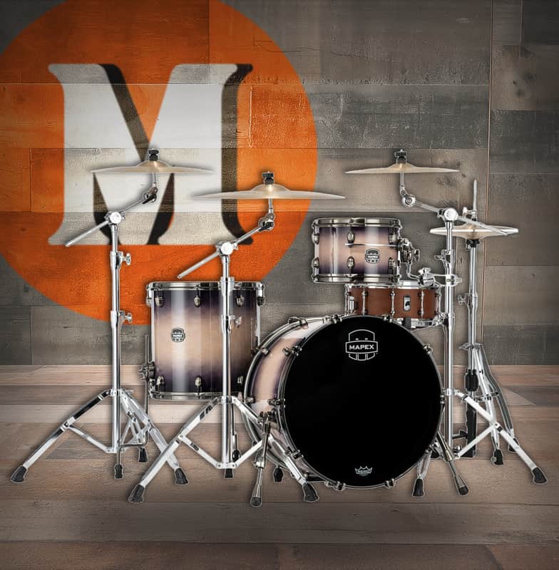 Mapex Saturn Evolution Hybrid Organic Rock 3 Piece Shell Pack Without Snare - Exotic Violet Burst  (SE426XHBPZ)