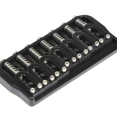 Hipshot 7-String LEFT-HANDED Hardtail Fixed Electric Guitar Bridge .125" - BLACK image 1