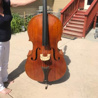 Tyrolean made String Bass circa 1900. Unique Cello shape image 1