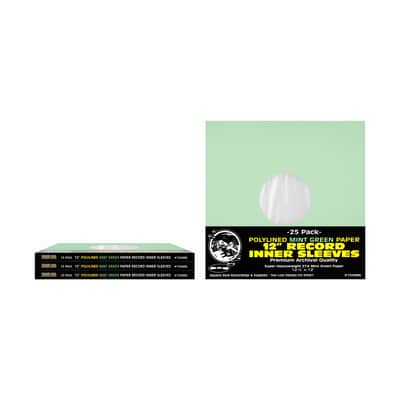 (100) 12" Mint Green Paper Plastic Record Heavyweight Polylined Inner Sleeves 12IAMG image 1