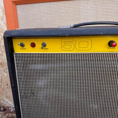 Vintage 1970s *1973* Carlsbro 50 Top Guitar Valve Amplifier 1x12 Combo Powertone imagen 2