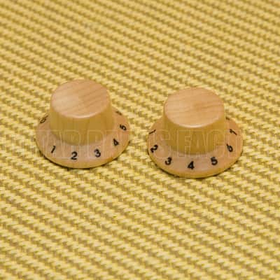 PK-KM102N (2) Maple Wood Numbered 1-10 Bell Knobs for Guitar/Bass