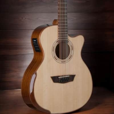 Washburn Comfort Series WCG15SCE12 Grand Auditorium Cutaway Acoustic-Electric  w/ Solid Sitka Spruce, B-Stock image 6