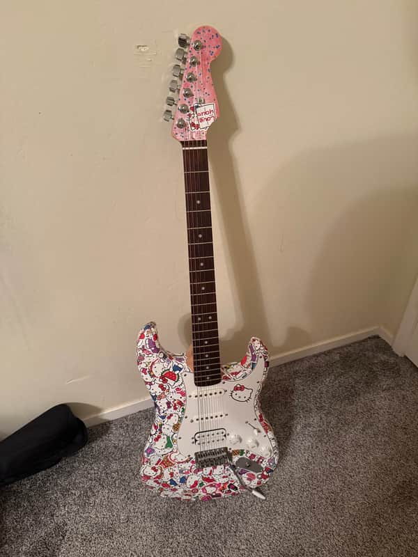 Fender Stratocaster MIM 2004-2008 - hello kitty Stickered image 1