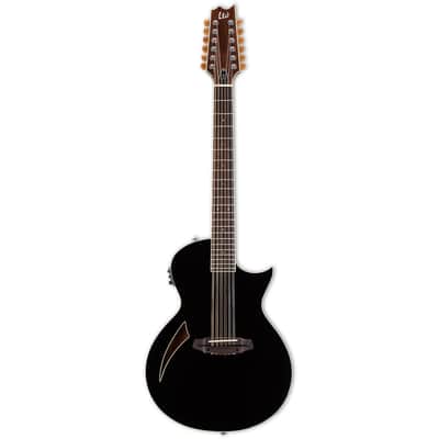ESP LTD TL-12 12-String Black BLK Thinline B-Stock Acoustic Electric Guitar TL12 AE image 1