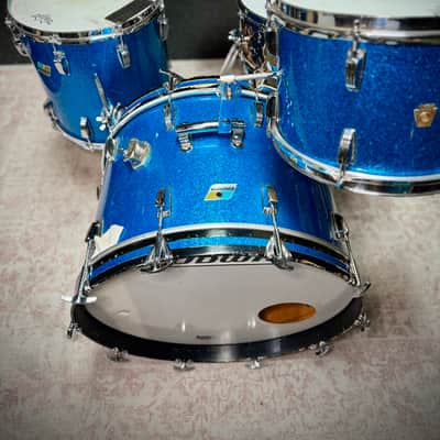 Ludwig Vintage Drum Set  1969 - Blue Sparkle image 5