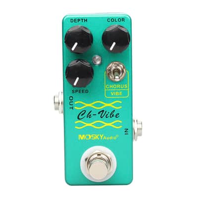 Mosky CH Vibe Chorus Vibe Vibrato Guitar FX Pedal Depth Color Speed Knob +Power Supply 1A 1000ma image 3
