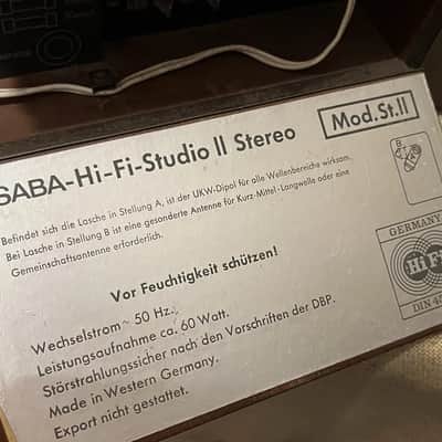 SABA STUDIO 2 Rare Vintage Stereo Receiver Germanium Transistor Analog Warranty image 4