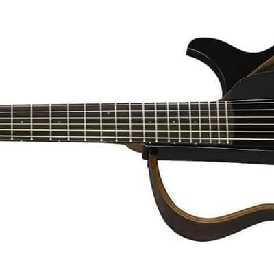 Yamaha SLG200S TBL Steel String Silent Guitar with Hard Gig Bag, Translucent Black image 4