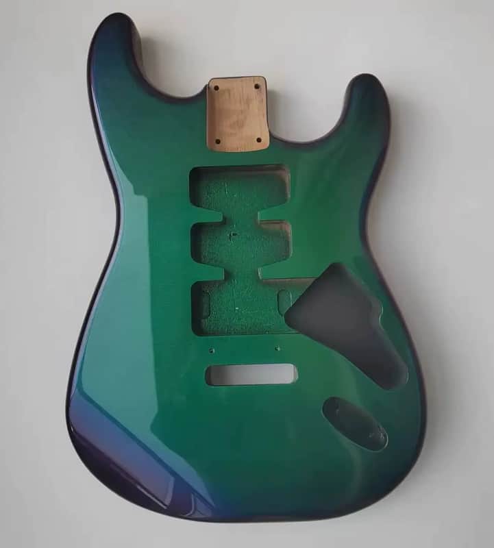 Green Purple Guitar Stratocaster Strat Style Alder Wood Body image 1