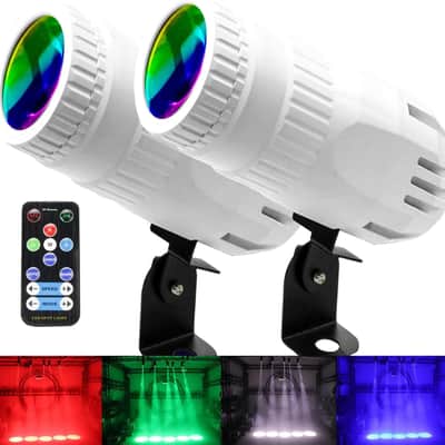 4 in 1 Small Spotlight Mini RGBW LED Beam Spot Lights Stage Effect Lighting LED Beam Pinspot Light for Mirror Ball Club Party Bar DJ Events (White) image 1
