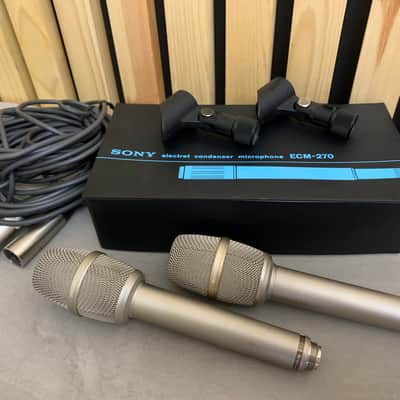 Vintage Sony Electret Condenser Microphones - ECM-270 Pair image 1