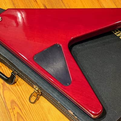 Hamer 1984 K.K. Downing Signature Flying V Vector Translucent Red Flame Top VINTAGE Guitar w/OHSC, RARE & EXC! image 12