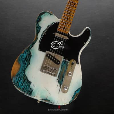 Fender Telecaster 50th Anniversary Olympic White over Blue Zebra Heavy Aged Relic (RARE) image 13