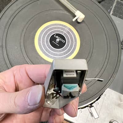 Lenco B55 Turntable w/ Original Lenco Clean L Cleaning Arm & Philips 400 Cartridge; Serviced image 6