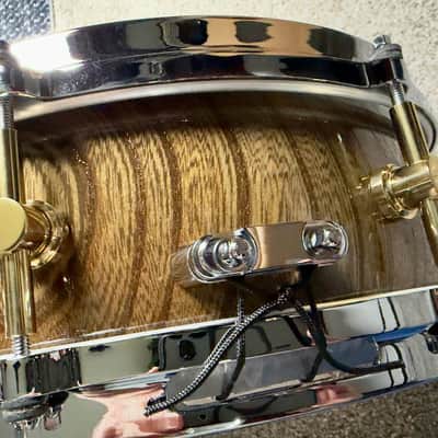 2026 Like-New: Canopus hollowed out Zelkova 14x5 snare, with new Japan-only semi-hard Canopus case, extras image 3