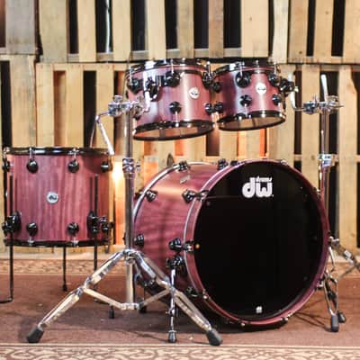 DW Collector's Pure Purpleheart VLT Natural Satin Oil Drum Set - 22,10,12,16 - SO#1398023 image 1