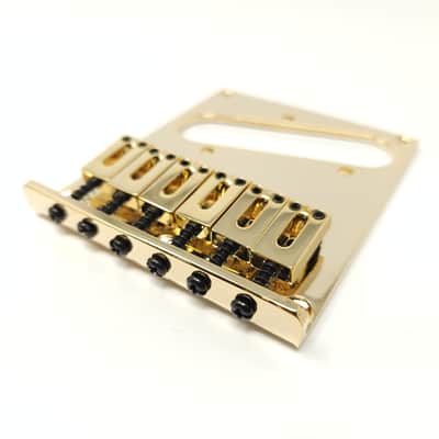 Brio Telecaster Left Handed 6 modern saddle Tele Bridge - Gold image 4