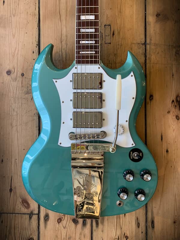 2020 Gibson Captain K. Douglas SG in Inverness Green with hard shell case image 1