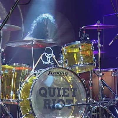 Quiet Riot-Frankie Banali's Original 1970s Ludwig "Bonham" Yellow Vistalite Kit 14/16/18/26, Authenticated image 1