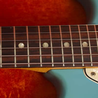 Fender Mustang Solid Body Electric Guitar (1966), ser. #179277, original grey hard shell case. image 21