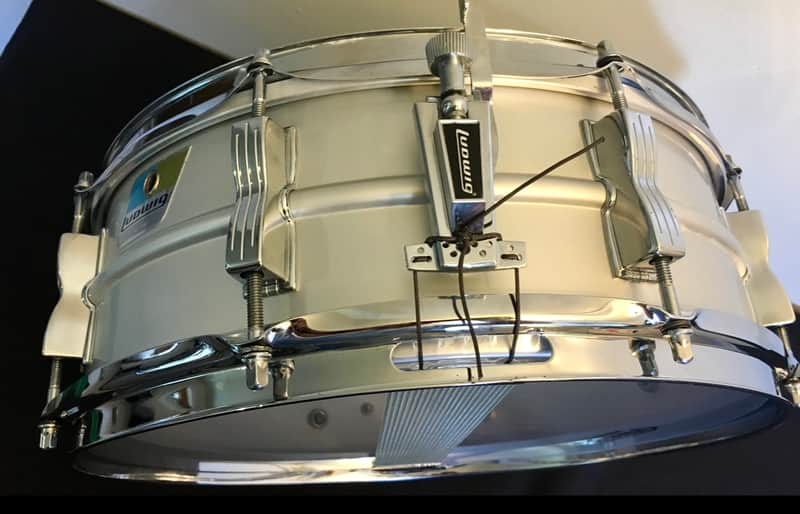 1973 Ludwig Acrolite Snare Drum  with original case, stand, practice pad image 1