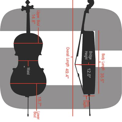 Crossrock 100% Carbon Fiber Case fits 4/4 Full-Size Cello, 7 Lb Lightweight image 10