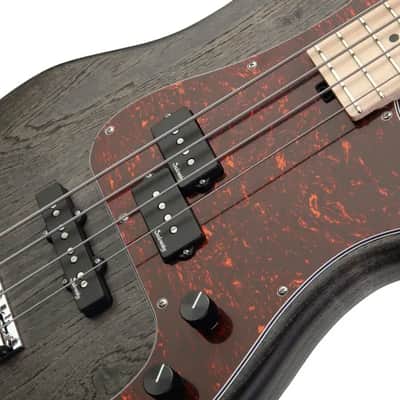 Sadowsky MetroLine 21-Fret Hybrid P/J Bass-Swamp Ash Body-4 String-Nirvana Black Transparent Satin image 5