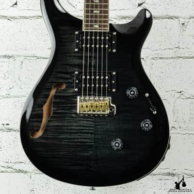 PRS SE Custom 24 Semi-Hollow Piezo Charcoal Burst w/ bag (#6521) image 1