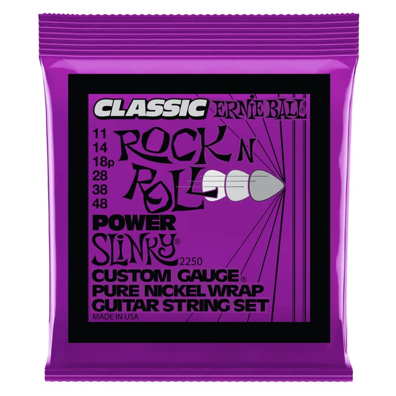 Ernie Ball 2250 Power Slinky Classic Rock N Roll Pure Nickel Electric Guitar Strings 11–48 image 1