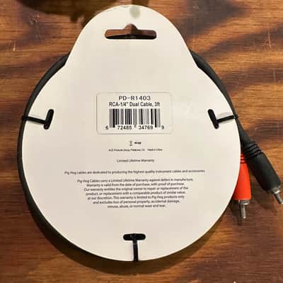 Lot of 20 Pig Hog PD-R1403 Solutions Dual 1/4" TS Male to Dual RCA Male Cable - 3' 2010s - Black image 3