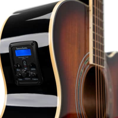 Washburn EA55G-A Festival Series Cutaway Mini Jumbo Acoustic/Electric Guitar. Koa Burst image 5