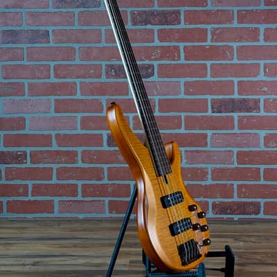 Yamaha TRBX605FM 5-String Electric Bass Guitar - Matte Amber image 11