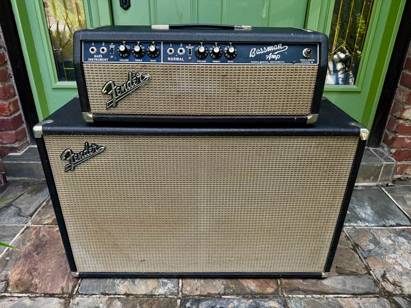 1966 Fender Bassman 50 Watt Guitar Amp Head 1964 - 1967 - Black Panel image 1