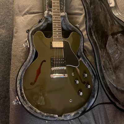 Epiphone ES-335 "Inspired by Gibson" - Olive Drab with hardshell case image 3