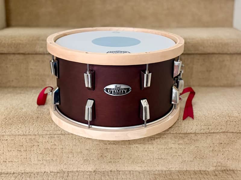 CUSTOM Pearl Modern Utility 14x8" Maple Snare Drum 2010s - Satin Brown image 1
