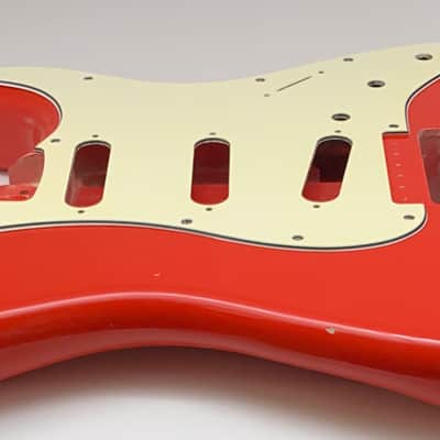 BloomDoom Nitro Lacquer Aged Relic Fiesta Red S-Style Vintage Custom Guitar Body image 6