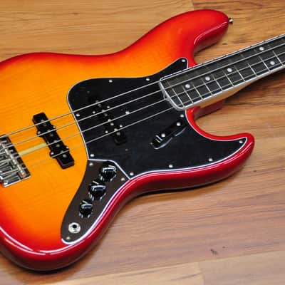 Fender Rarities Flame Ash Top Jazz Bass Plasma Red Burst image 1