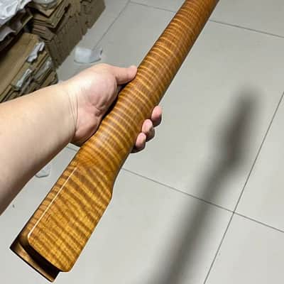 AAAA Round end stainless steel 22 frets roasted flame Maple guitar neck 25.5inch hole 10mm image 4