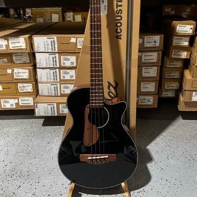 Ibanez AEGB24E AEG Acoustic-electric Bass Guitar - Black High Gloss image 1